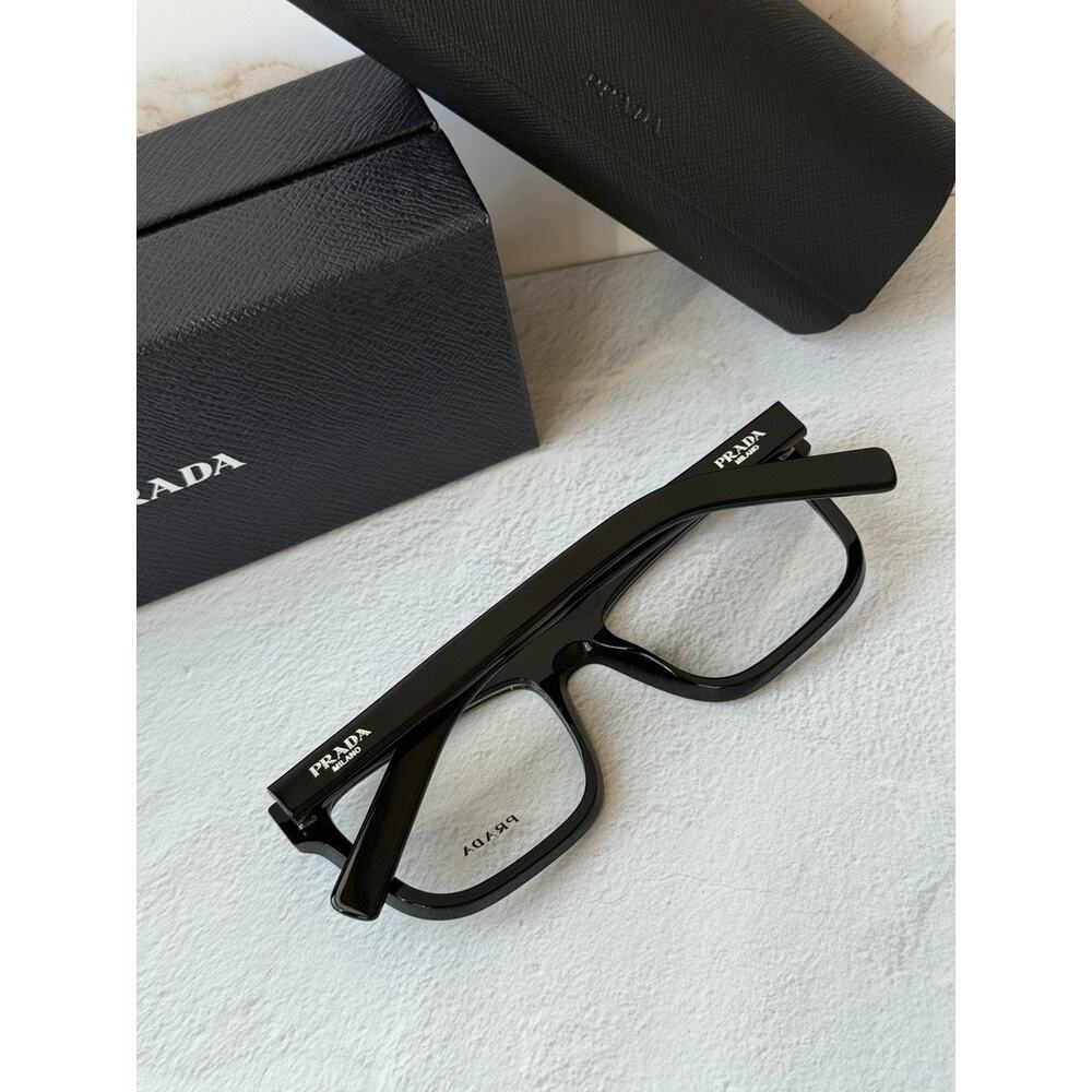 NEW Prada PR C03V Black Unisex Eyeglasses Frames - Picture 2 of 6